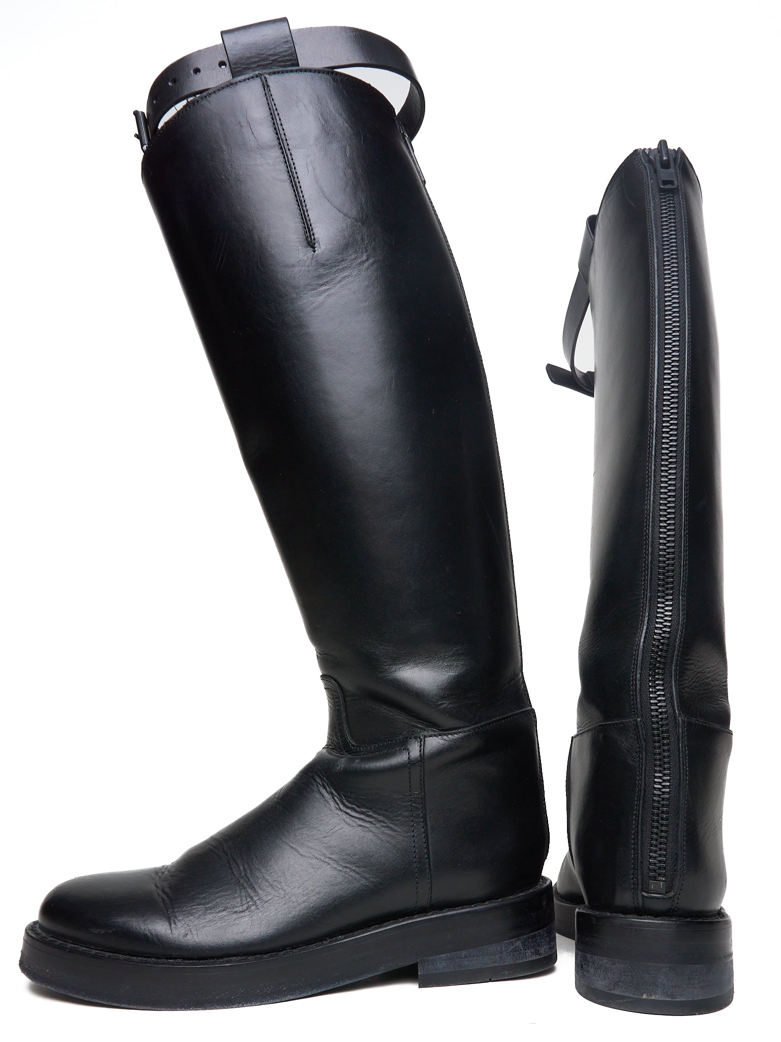 Ann Demeulemeester Leather Riding Boots