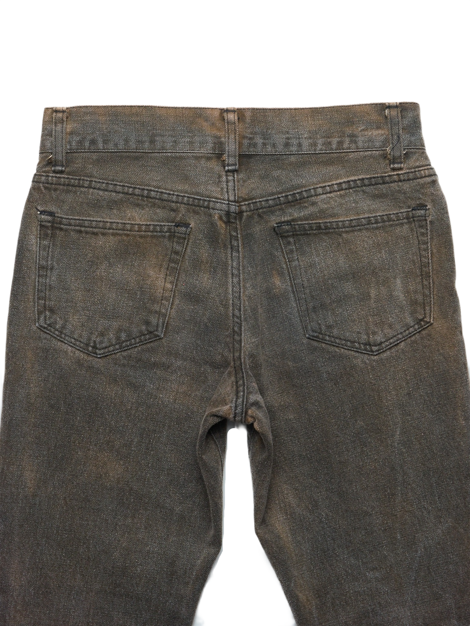 Early 00s 5351 Pour Les Hommes Grey/Brown Frayed-Hem Flare Denim