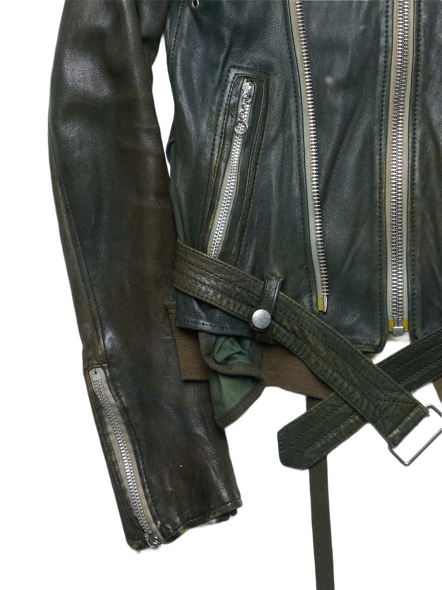 AW05 Mihara Yasuhiro Reconstructed Multi-zip Sheepskin Leather Jacket