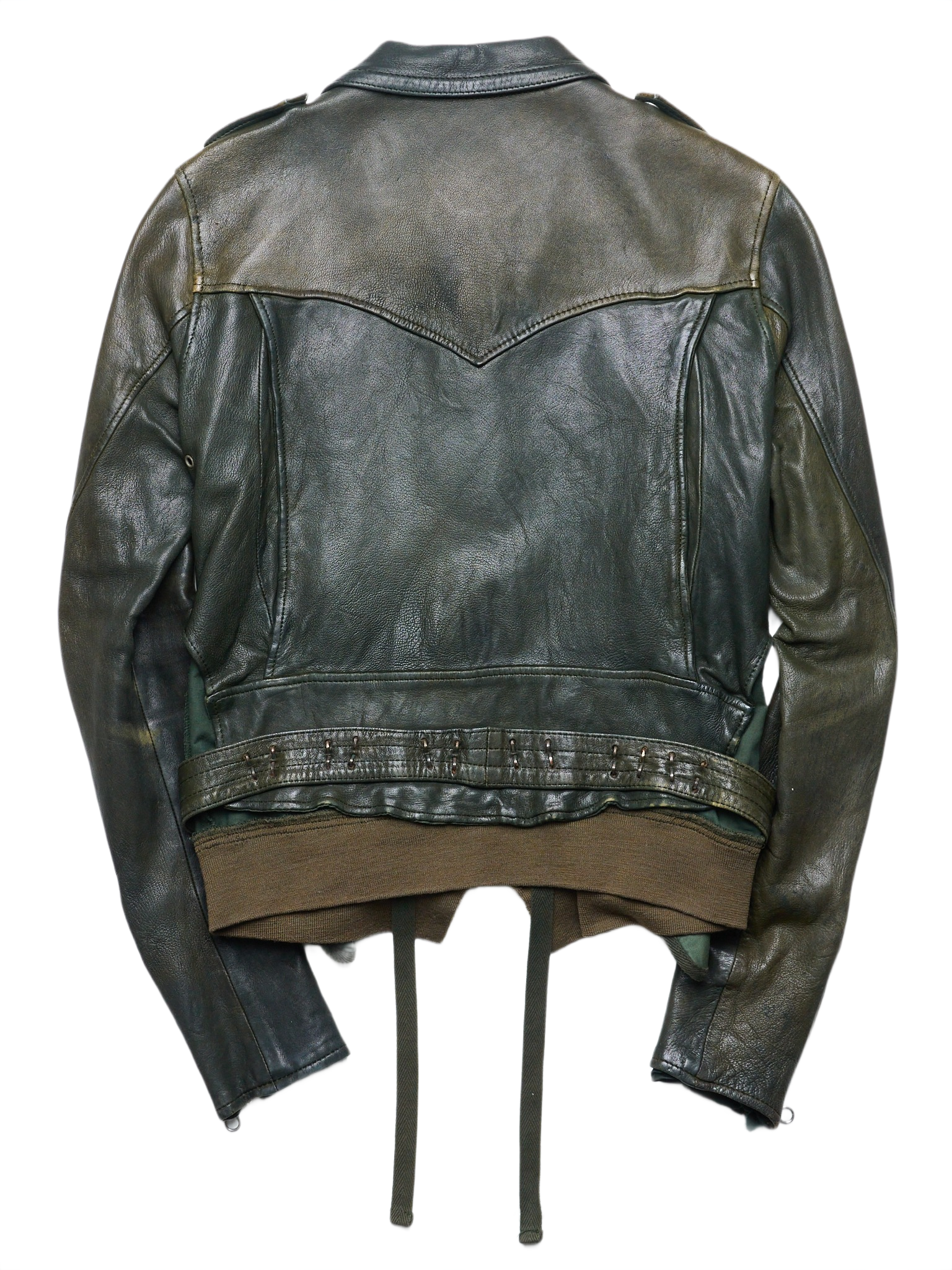 AW05 Mihara Yasuhiro Reconstructed Multi-zip Sheepskin Leather Jacket
