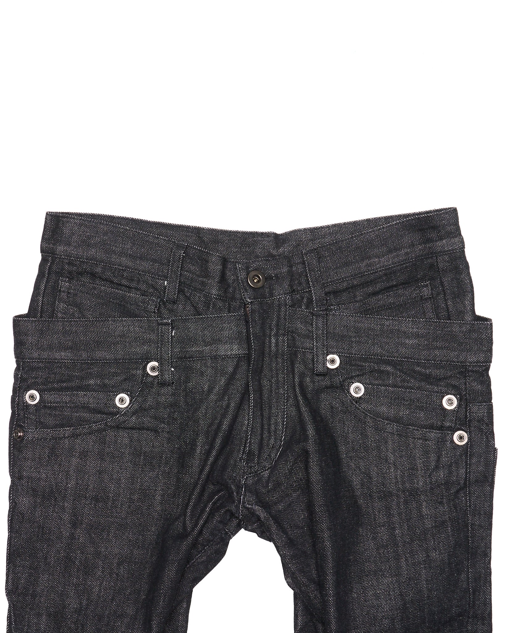Early 00s nude:masahiko maruyama Deconstructed Double-waisted Cropped Denim