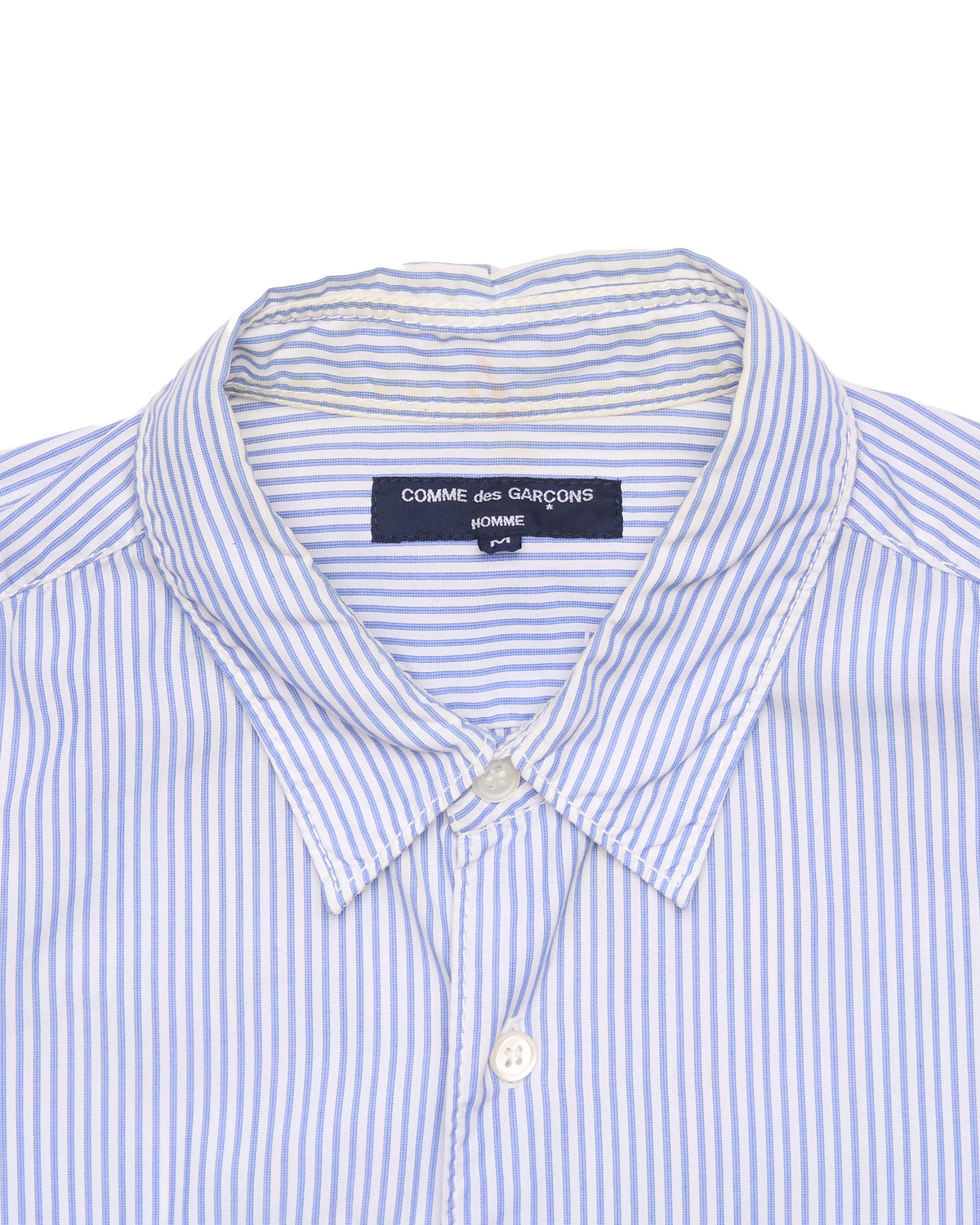 F/W11 Comme des Garçons Homme Blue Pinstripe Zip-Accent Utility Shirt