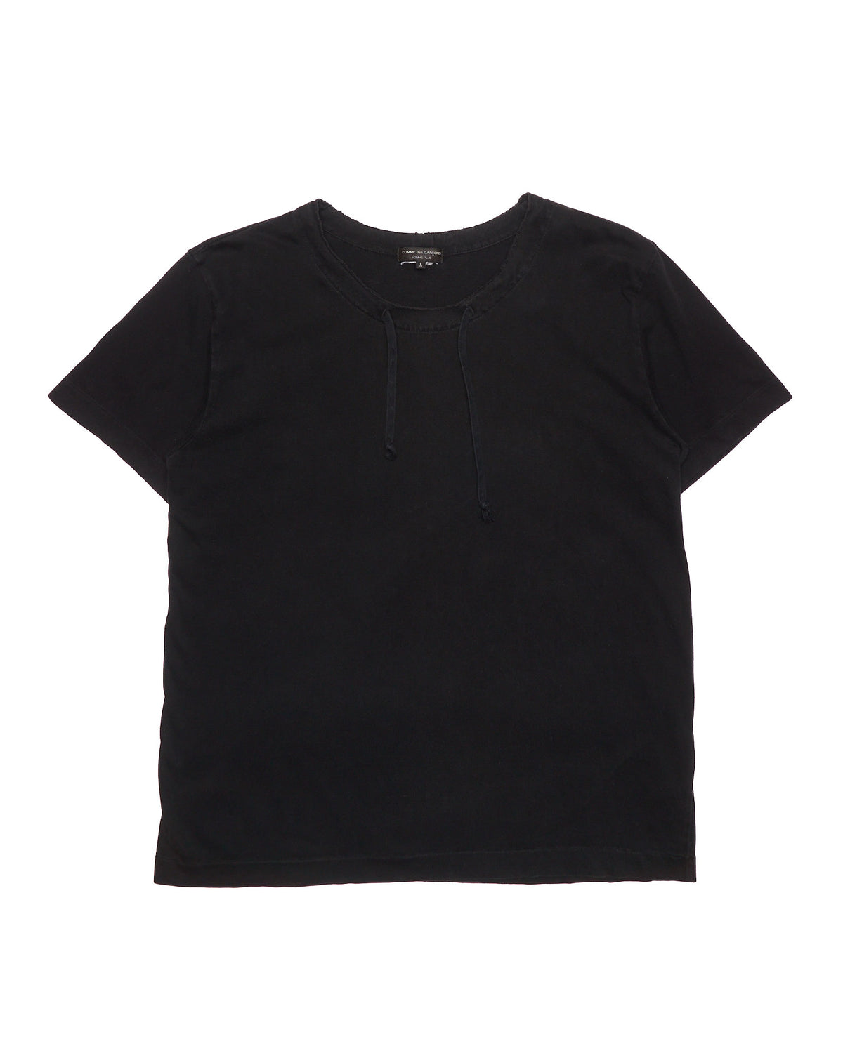 A/W16 Comme des Garçons HOMME PLUS Black Drawstring Collar Tee Shirt