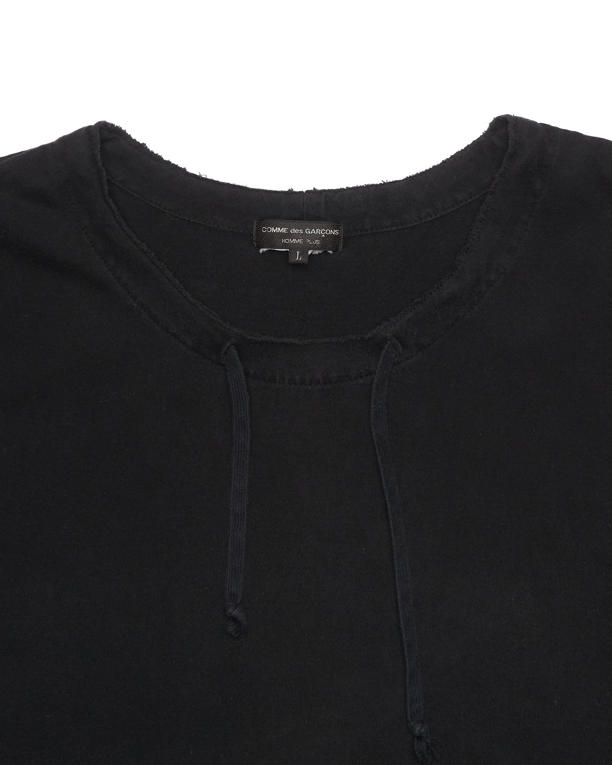 A/W16 Comme des Garçons HOMME PLUS Black Drawstring Collar Tee Shirt