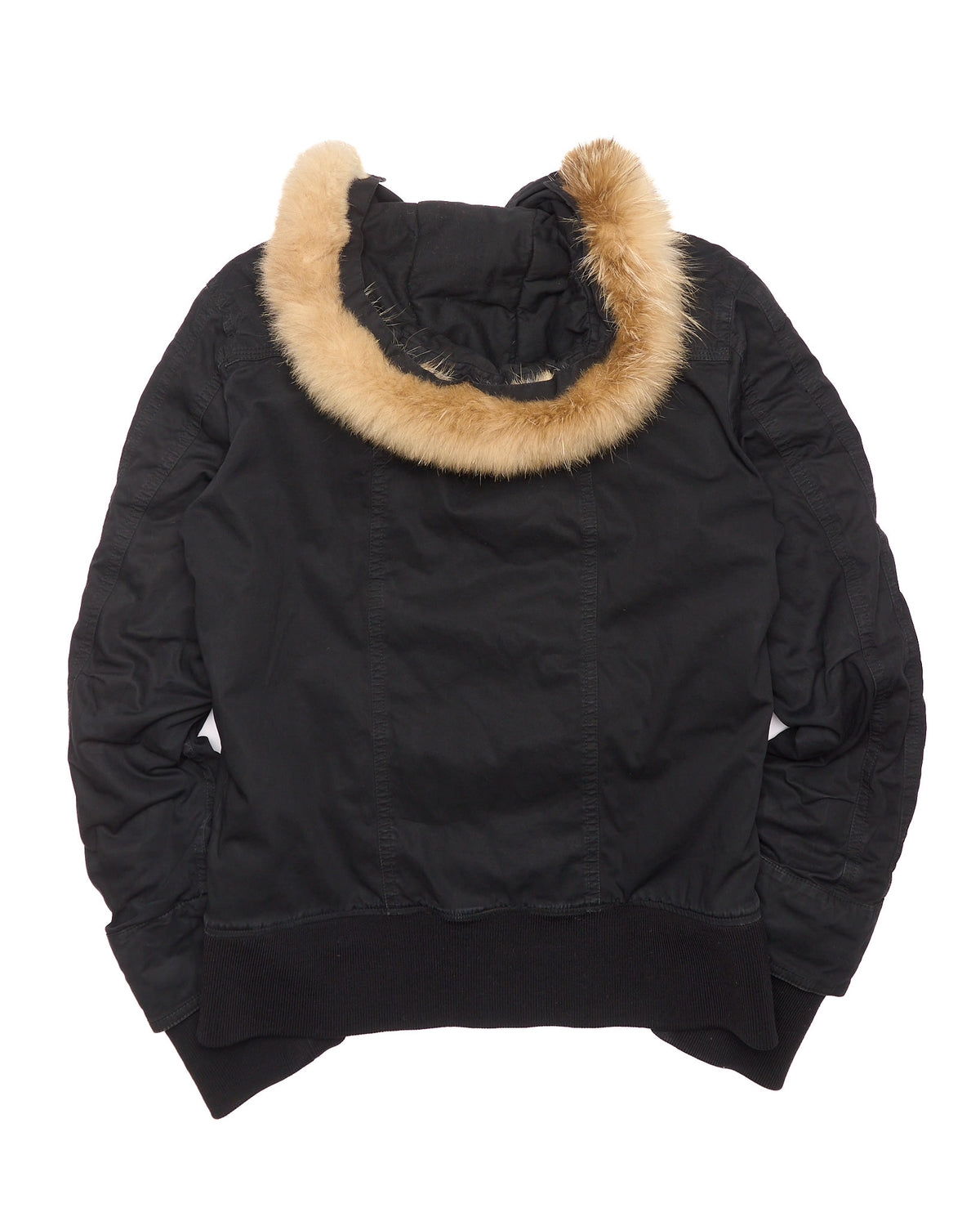 Early 00s ripvanwinkle Black Fur-Trim Parka Jacket