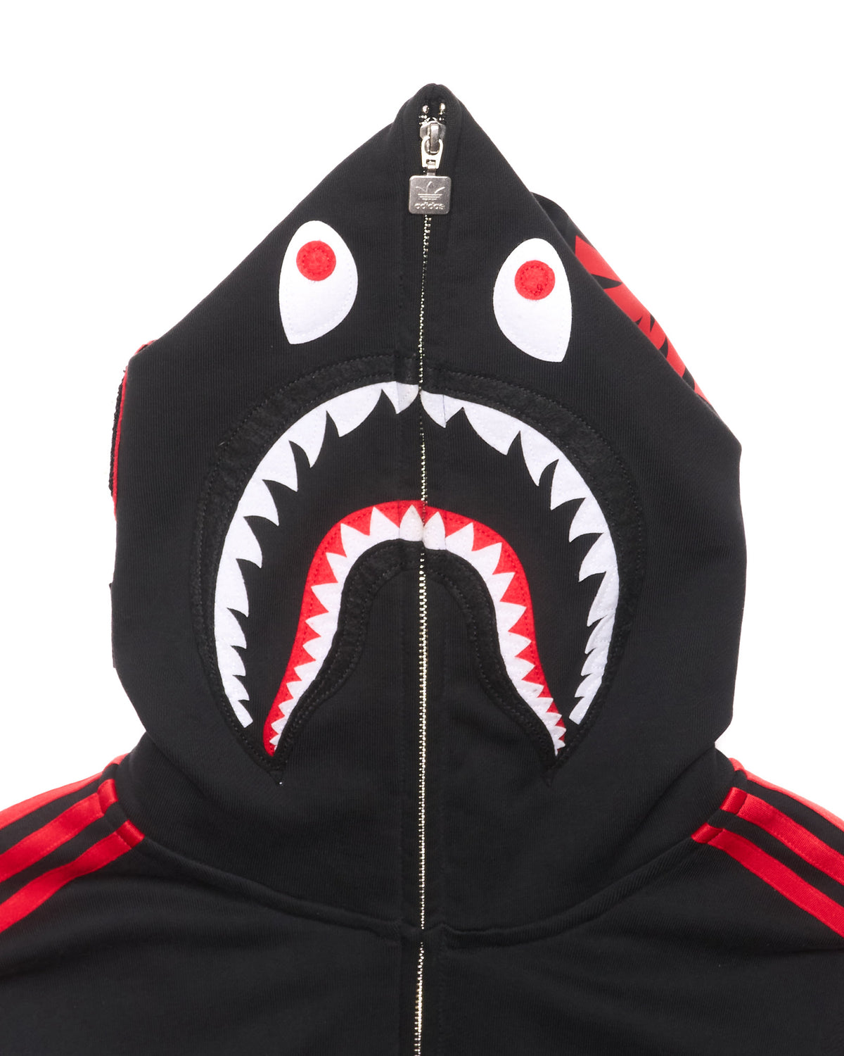 BAPE x Adidas Black/Red Stripe Shark Full-Zip Hoodie
