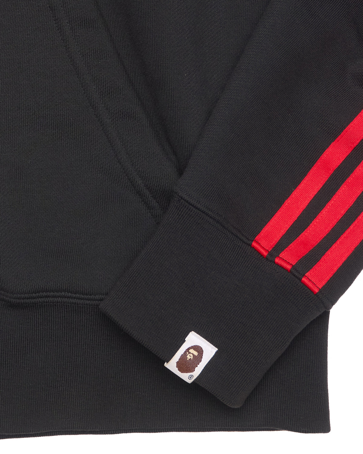 BAPE x Adidas Black/Red Stripe Shark Full-Zip Hoodie
