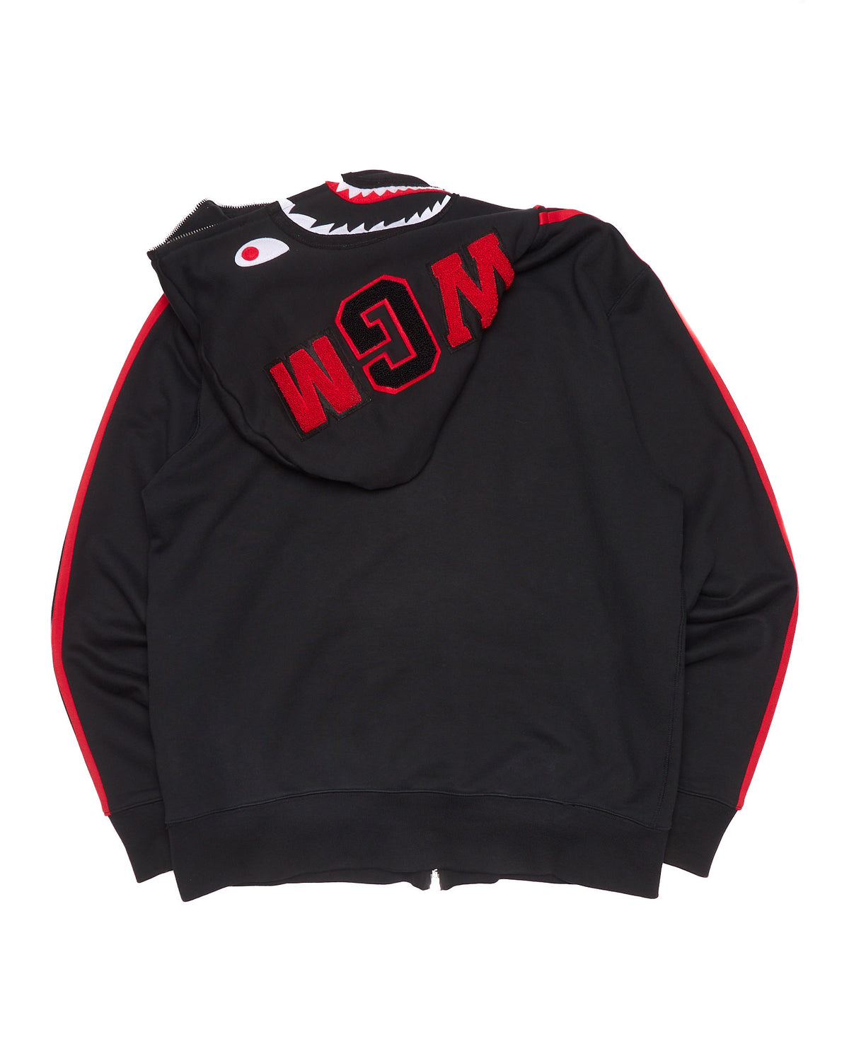 BAPE x Adidas Black/Red Stripe Shark Full-Zip Hoodie