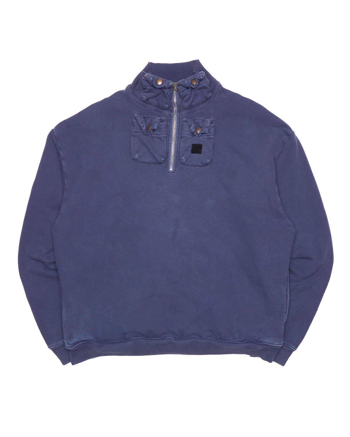 F/W23 Kapital "Nickel 4" Half-Zip Navy Cargo Sweatshirt