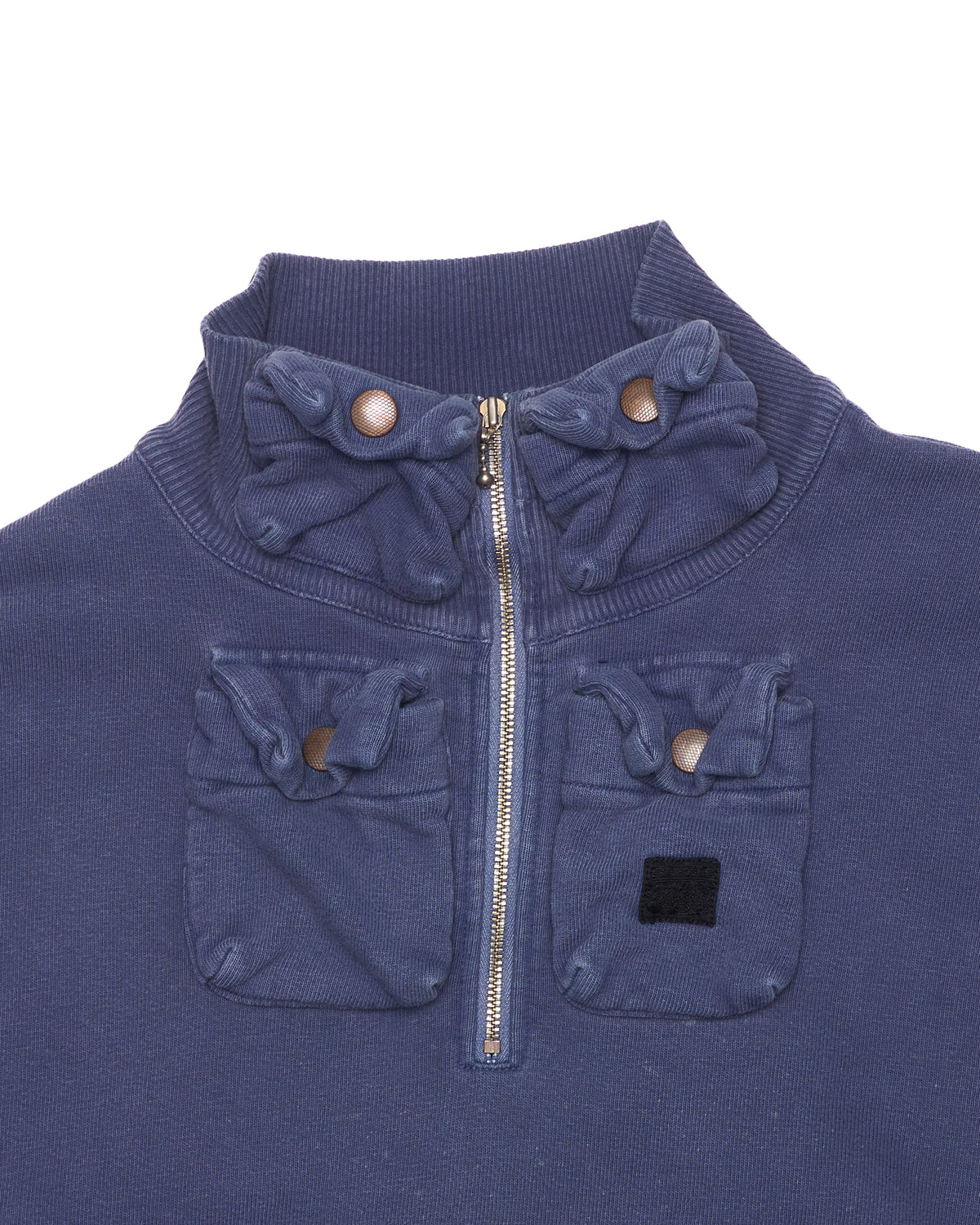 F/W23 Kapital "Nickel 4" Half-Zip Navy Cargo Sweatshirt