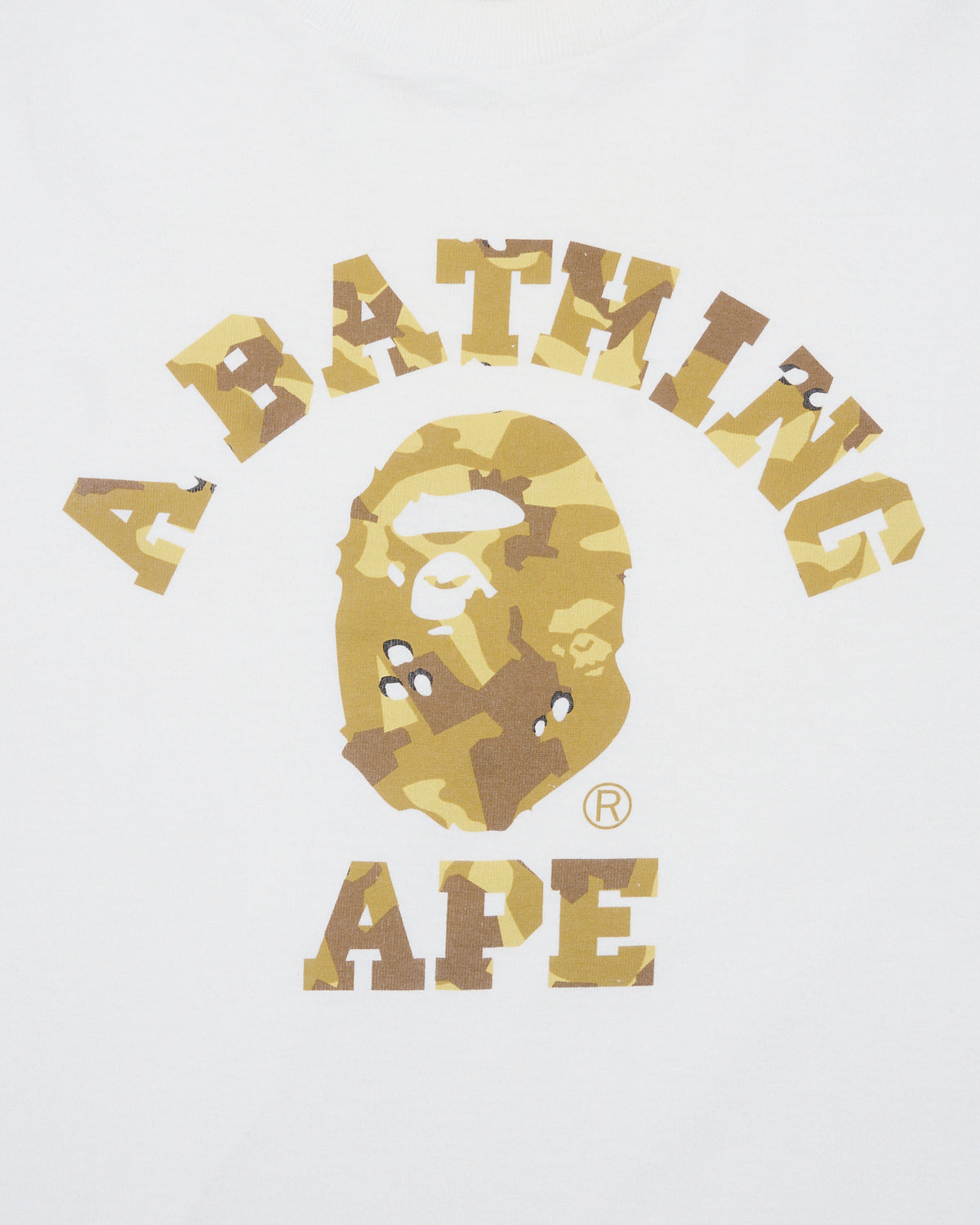 Late 90s BAPE Dessert Camo White Ape Head Tee Shirt