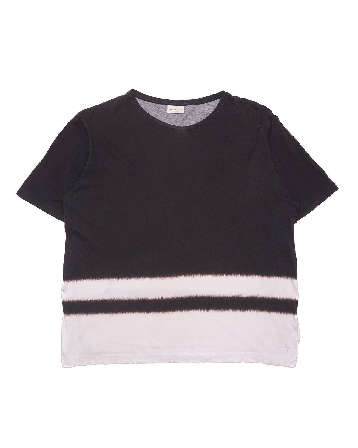 Dries Van Noten Black/White Feathered Stripe Tee