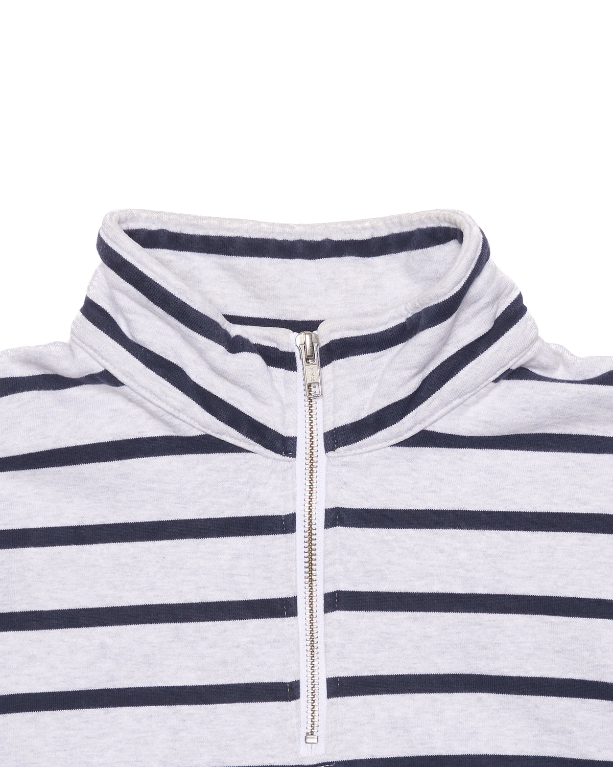 F/W16 Supreme Striped Grey/Navy Half-Zip Sweater