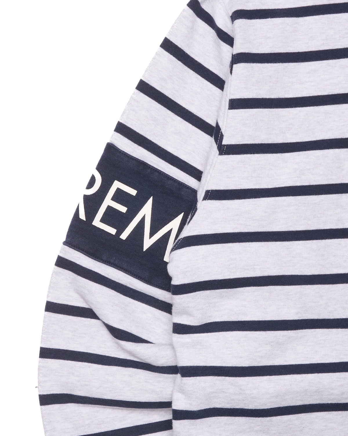 F/W16 Supreme Striped Grey/Navy Half-Zip Sweater