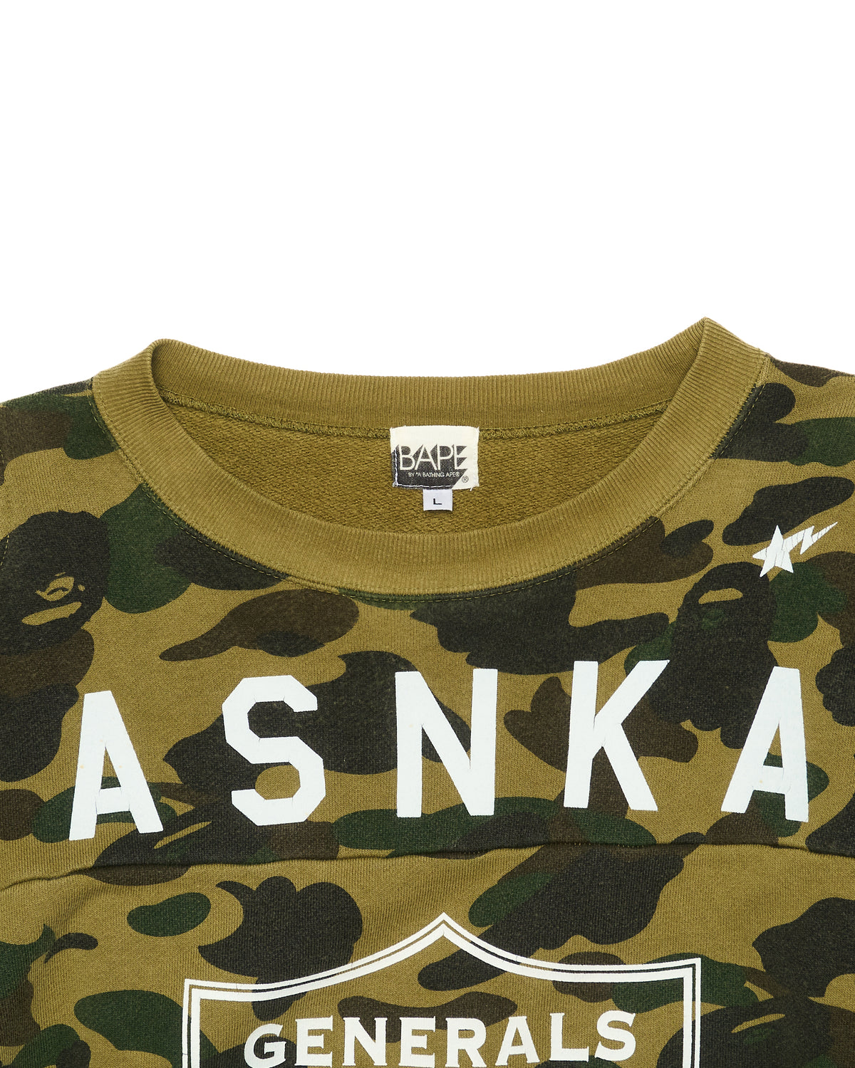 ‘06 BAPE First Camo ANSKA Busy Works Football Sweatshirt