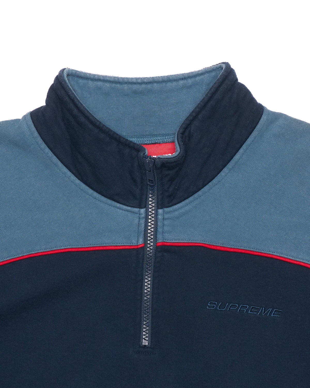 F/W18 Supreme Speedway Half-Zip Navy/Teal Sweatshirt