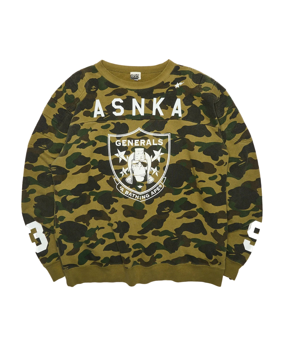 ‘06 BAPE First Camo ANSKA Busy Works Football Sweatshirt