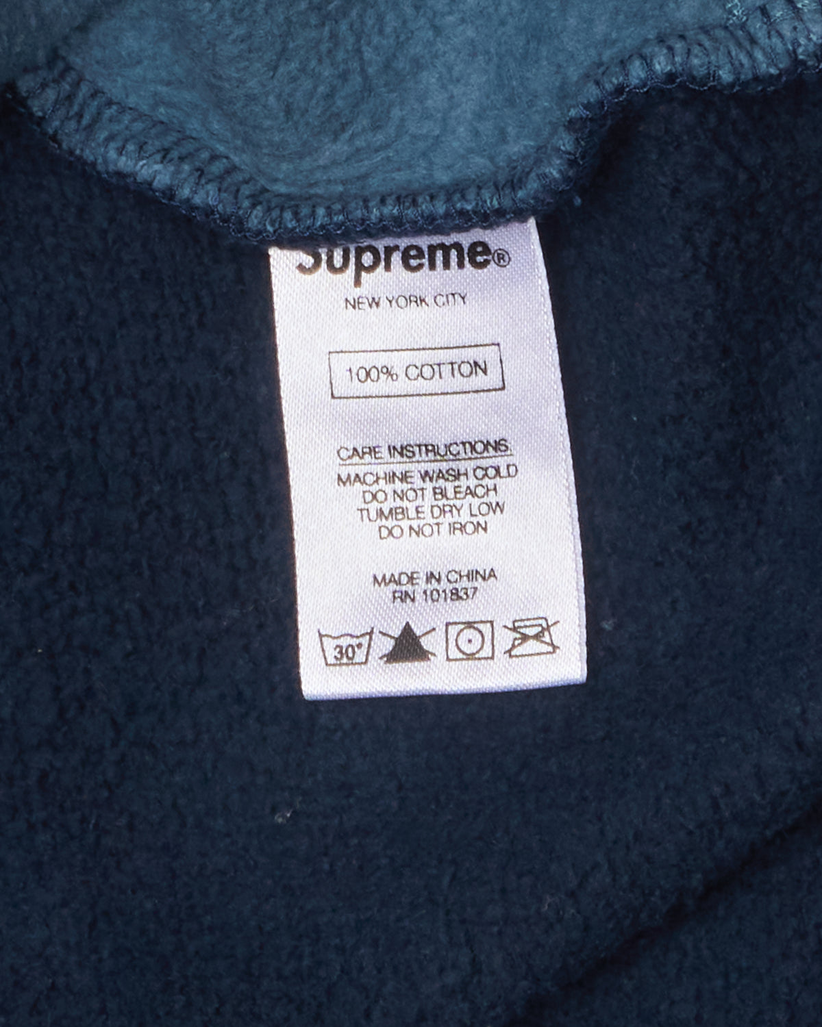 F/W18 Supreme Speedway Half-Zip Navy/Teal Sweatshirt