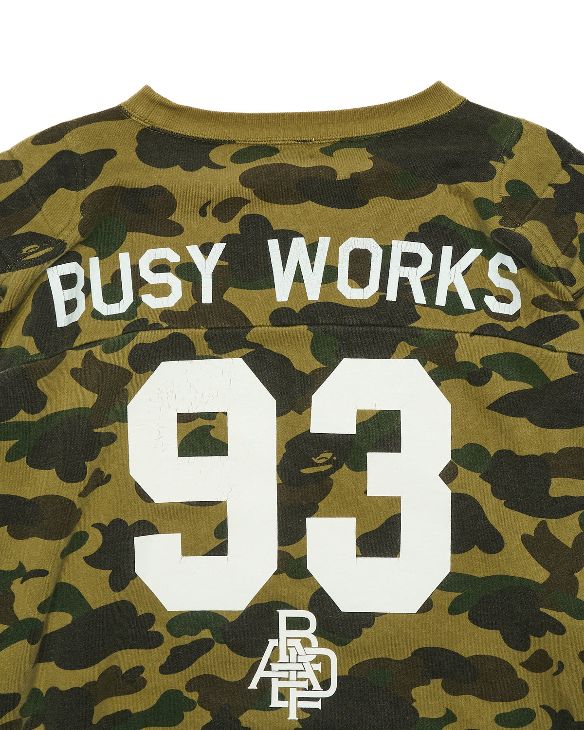 ‘06 BAPE First Camo ANSKA Busy Works Football Sweatshirt