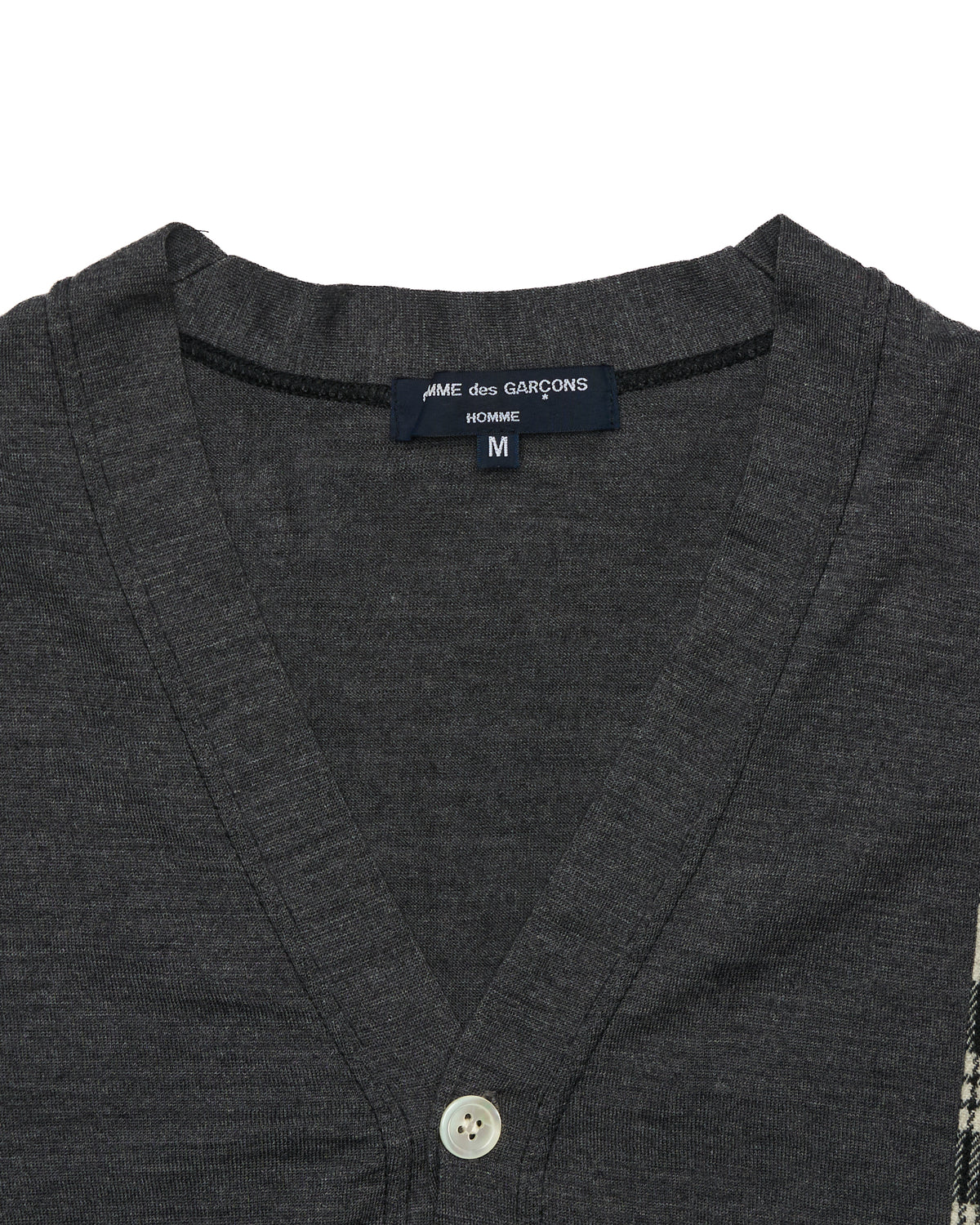 F/W11 Comme des Garçons Plaid Panelled Grey Cartigan