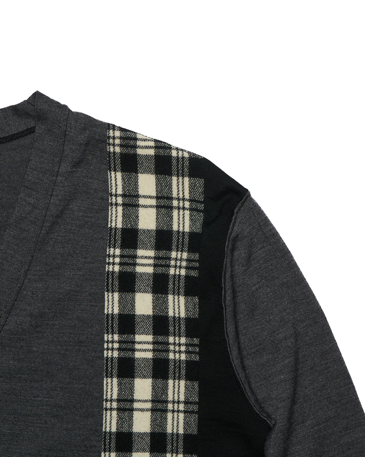 F/W11 Comme des Garçons Plaid Panelled Grey Cartigan