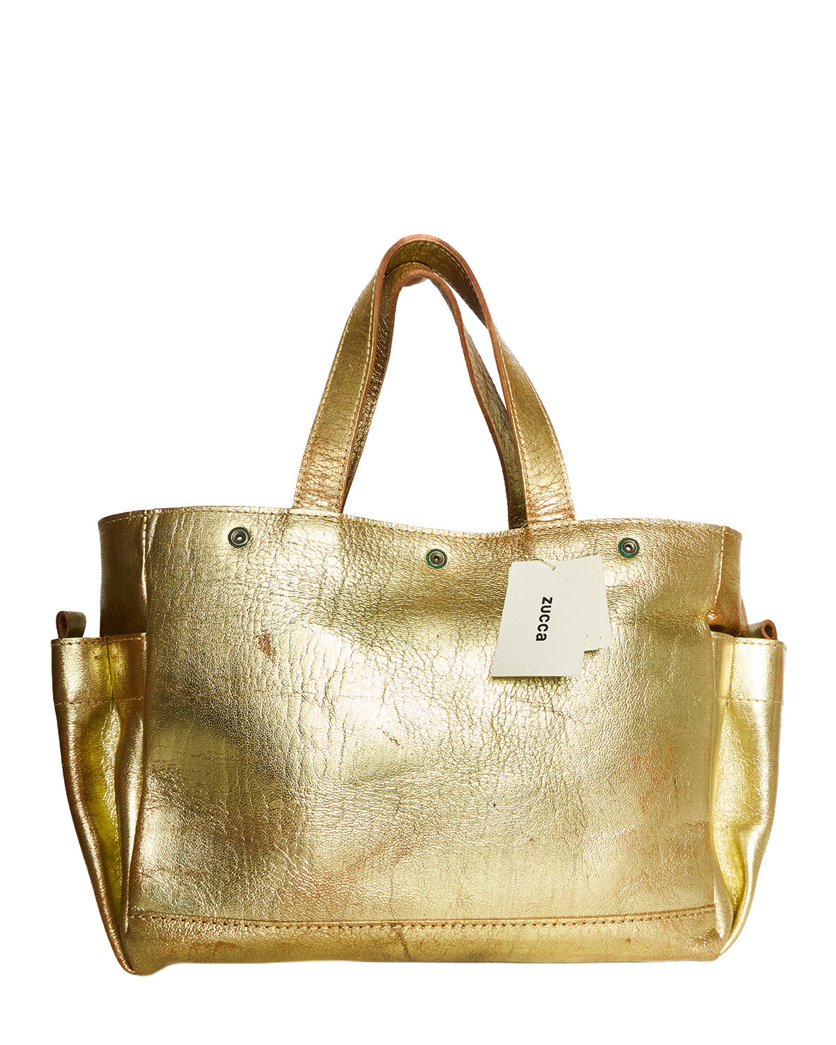 Zucca Gold Leather Tote Bag